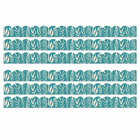 CARSON DELLOSA True to You Teal with Leaves Scalloped Bulletin Board Borders, 78PK 108522